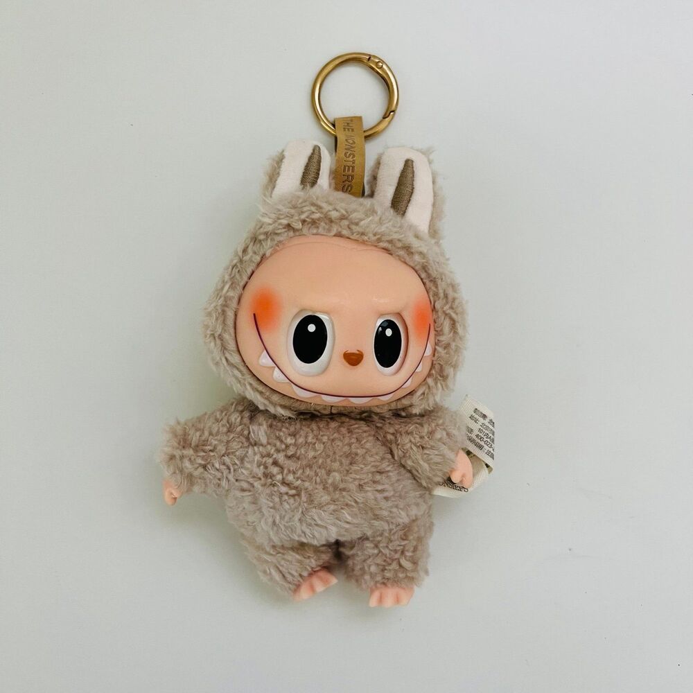 Taupe Plush Keychain Keyring Key Fob Holder Bag Charm Accessories